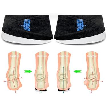 Imagem de unribeau Palmilhas De Correção Supinação E Pronação Ajustáveis 2 Camadas Unribeau, Autoadesivas Medial-Laterais Para Alinhamento Dos Pés, Dor No Joelho Pernas Arqueadas (Preto, C: L: 7,5-12 / M: 7-1