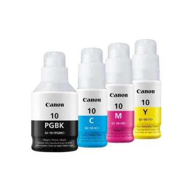 Imagem de Kit 4 Garrafas De Tinta Original Canon Gi-10 Gi10 G10 G6010 G5010.