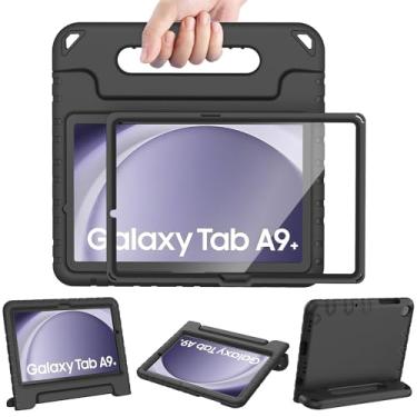 Imagem de AVAWO Capa infantil para Samsung Galaxy Tab A9+/A9 Plus 11 polegadas 2023 com protetor de tela integrado, suporte leve à prova de choque capa adequada para crianças (SM-X210/X216/X218), preta