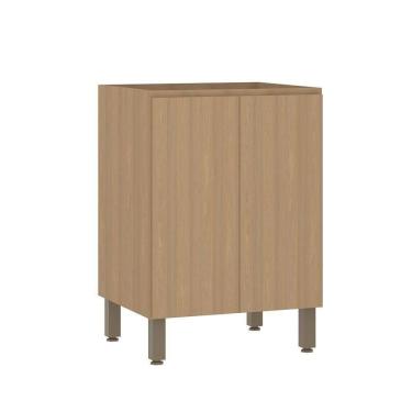 Imagem de Balcão De Cozinha 60cm 2 Portas Sem Tampo Slim Luciane Móvei Freijó/freijó