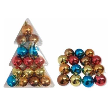 Imagem de Bolinhas De Natal 15 Unidades Enfeites Natalinos Colorido - Natal Fest