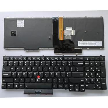 Imagem de Siakoocty Teclado de substituição para laptop US Layout para Lenovo Thinkpad P50 P51 P70 P71 20EN 20EQ 20HH 20HJ 01HW311 01HW229 00PA276 00PA358 com moldura, TrackPoint, preto retroiluminado