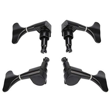 Imagem de Dioche Precision Sealed Bass Tuning Pegs 2L2R Design de Rabo de Peixe para Estabilidade Aprimorada e Substituição de Baixo DIY? (Preto)
