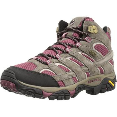 Imagem de Merrell Women's Moab 2 Mid Waterproof Hiking Boot, Boulder/Blush, 10 M US