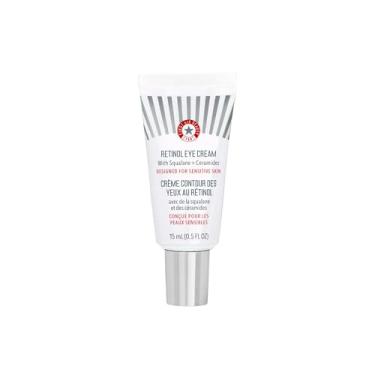 Imagem de First Aid Beauty - Creme para olhos retinol com esqualano + ceramidas, soro de retinol encapsulado para pele delicada, ajuda a melhorar a aparência de linhas finas e rugas, seguro para peles sensíveis