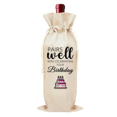 Imagem de Sacola de vinho de feliz aniversário para melhor amiga namorada, presente de aniversário para amigas, filha, neta, presente de aniversário para amigas, irmãs, irmãs, presentes de aniversário para