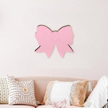 Imagem de Geiserailie Vaso de laço rosa coquete vasos de parede de madeira para plantas de interior decoração de quarto rosa presentes femininos para casa, escritório, prateleira, mesa, sala de estar