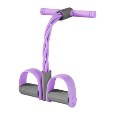 Imagem de Aymzbd Faixa Elástica de Resistência para Pedal, Corda Elástica com Alça, Equipamento para Puxar Pedal, Corda Elástica para Abdominais, Academia em Casa, Adu, Cinza Roxo