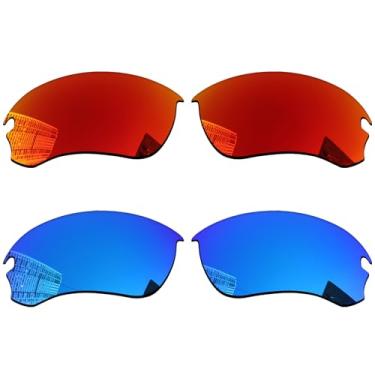 Imagem de Acefrog Lentes de reposição polarizadas de 1,5 mm para óculos de sol Oakley Flak Draft OO9364 67 mm, material atualizado, resistente a impactos - vermelho fogo e azul gelo polarizado - 1,5 mm
