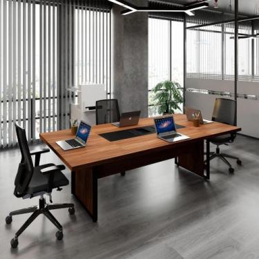 Imagem de Mesa Reunião 2,40m Escritório 4 Pessoas c/ Cx de Tomadas F5 - F5 Offic