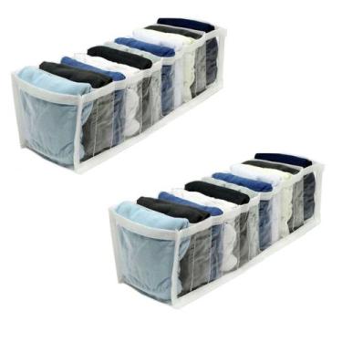 Imagem de Kit 2 Organizador de Gavetas Transparente e Branco 11 Nichos Colmeia 1