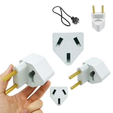 Imagem de Adaptador de Tomada Argentino para Brasileiro, Pino Y, 10A, Tomada Padrão Argentina, Hotel maquina de lavar Arcondicionado