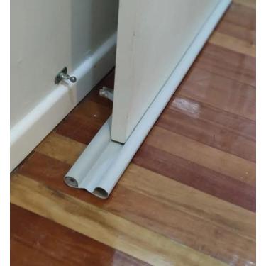 Imagem de Kit 3 trilho veda po protetor rolinho veda porta tecido de lona 90cm -