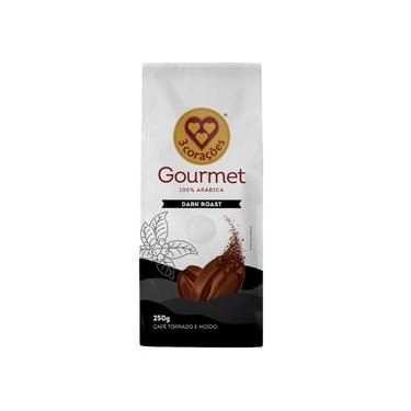 Imagem de Café Torrado E Moído Dark Roast Gourmet 3 Corações Pacote 250g