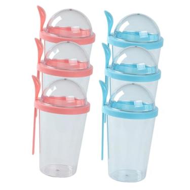 Imagem de Ｂｅｓｇａ 6 peças de copo de iogurte para parfait, recipiente para lanches, compartimento superior, recipiente para preparação de refeições, copo para café da