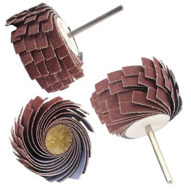 Imagem de Kit 3 Disco Flap Roda De Lixa Grão 80 320 600 Micro Retífica