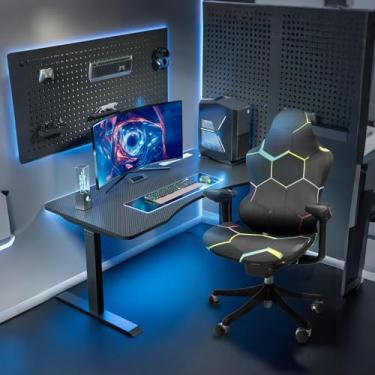 Imagem de Capas de cadeira de jogos, capas de cadeira de computador elásticas estampadas e elásticas, capa de assento para cadeira de jogos com encosto e apoio de braço, capa lavável para cadeira de escritório