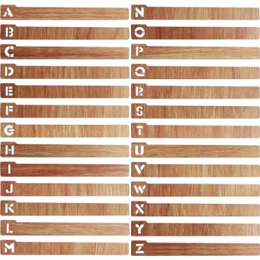 Imagem de 26 peças divisórias de discos de vinil, divisórias de madeira, guias organizadores de porta-discos A-Z, separador de alfabeto de madeira, separador de registro, divisórias de livros, para