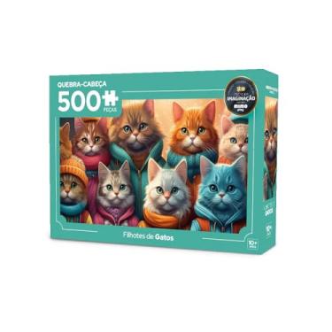 Imagem de Quebra cabeça Gatos, 500 peças, Mimo brinquedos
