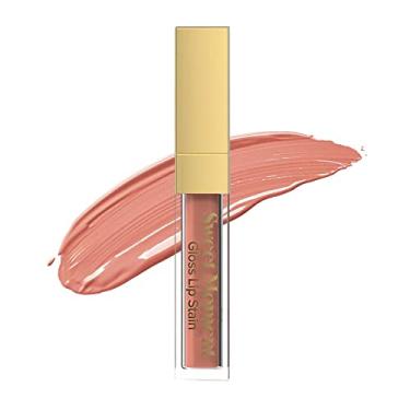 Imagem de Sistar Sweet Moments Gloss Lip Stain Longa Duração Acabamento Brilhante Cores de Alto Pigmento Suave e Doce 1,5 ml (Pêssego Nude)