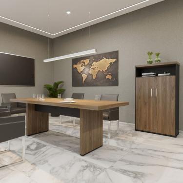 Imagem de Conjunto Escritório: Mesa Reunião 6104 + Armário 6112