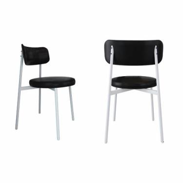 Imagem de Conjunto 2 Cadeiras de Jantar Kyta Revestimento Sintético Est.Branca -