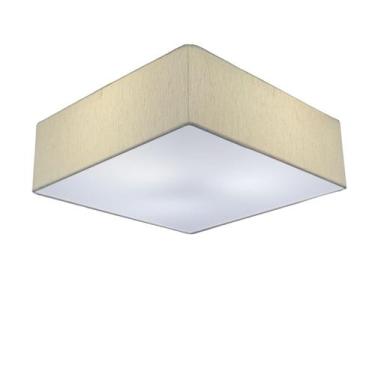 Imagem de Lustre Plafon Sobrepor Quadrado Vivare CQF5015LLA Cúpula em Tecido Cor