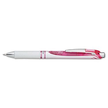 Imagem de Pentel BL77PWP EnerGel RTX caneta retrátil de gel líquido, 7 mm, barril branco/rosa, tinta rosa