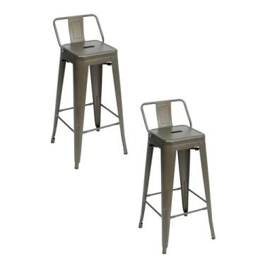 Imagem de Kit 2 Banquetas Altas com Encosto Tolix Espresso Móveis