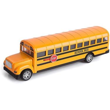 Imagem de Brinquedo do ônibus escolar para crianças, 8,5 polegadas Die Cast Pull