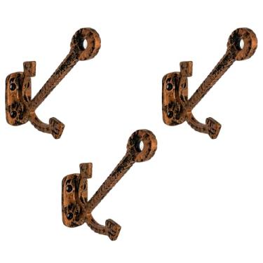 Imagem de Conjunto de 3 ganchos de ferro fundido em forma de âncora para decoração de parede - ganchos em forma de âncora e porta-chaves - cabide de roupas e mochila - ganchos para casaco, decoração de casa