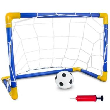Imagem de Kit Trave de Gol Infantil com Bola de Futebol Inflável e Bomba Portátil