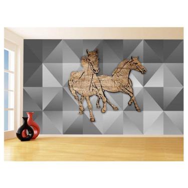 Imagem de Papel De Parede Animais Pop Art Cavalos Cores 3,5M Pxa382