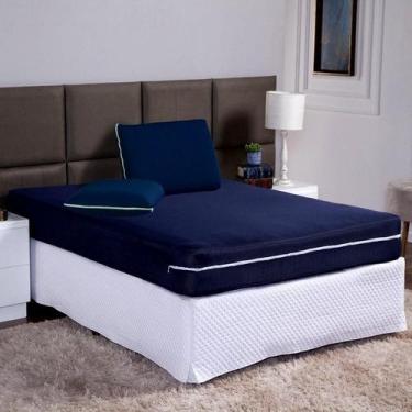 Imagem de Capa Colchão Solteiro 25Cm + Fronha Zíper Malha Lisa 2 Peças - Ametist