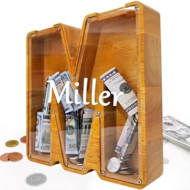 Imagem de Cofrinho de madeira Sulevalt personalizado com nome gravado a laser