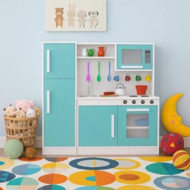 Imagem de Cozinha Infantil Brinquedo Educativo Completa com Armário Fogão Pia e 