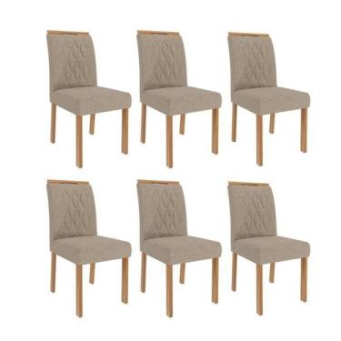 Imagem de Kit 6 Cadeiras para Sala de Jantar Estofadas juliana - Cimol