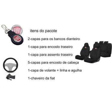 Imagem de Capas Estilo Premium Strada 1998-2004 + Capa Volante + Chaveiro - Kit 