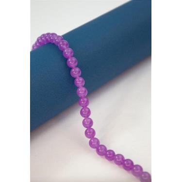 Imagem de Fio de Pedra Natural Jade Lilás 8mm - 40cm com Aproximadamente 50 Pedr