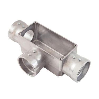 Imagem de Condulete Tipo T Em Alumínio Sem Rosca Medida 2 1/2 Sieg Prateado