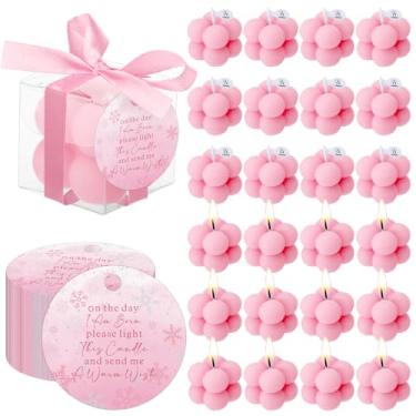Imagem de MTLEE 24 conjuntos de lembrancinhas de chá de bebê de floco de neve pequenas velas de bolhas para convidados velas de chá a granel com fitas elegantes cartões presentes decoração de festa