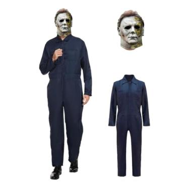 Imagem de WPOZD Fantasia de Halloween Michael Myers para adultos, macacão masculino cosplay (XHMASK-fantasia, G/GG)