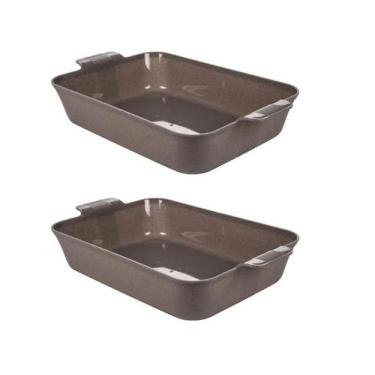 Imagem de Kit 2 Travessas Retangular Grande 4,5l Servir A Mesa Salada - Plasútil