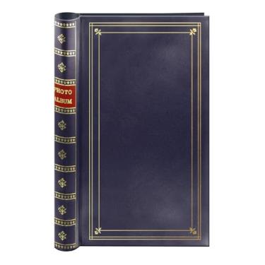 Imagem de Álbum de fotos espiral encadernado com 300 compartimentos bidirecionais de foto, comporta fotos de 10 x 15 cm, azul marinho