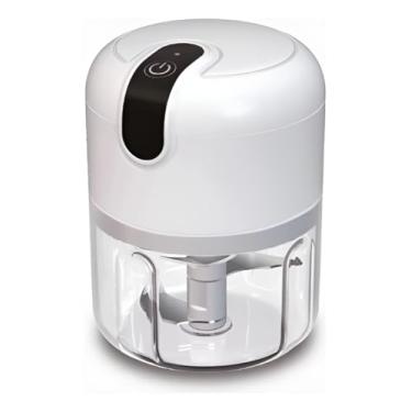 Imagem de Mini Processador 3 Laminas Elétrico Alho S/fio Usb Prático Cor Branco 110v/220v