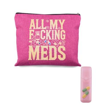 Imagem de Bolsa de remédios engraçada, bolsa de maquiagem para enfermeira, bolso para farmácia, organizador de pílulas, bolsa de assistente médico, recipiente de armazenamento de medicamentos para viagem