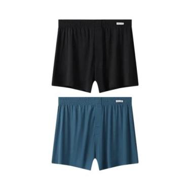 Imagem de Cuecas Boxer Masculinas De Tamanho Grande, Respiráveis, De Seda Gelada