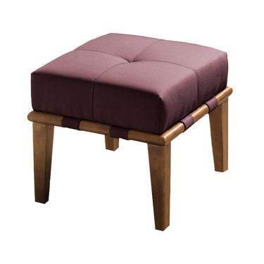 Imagem de Puff Decorativo 45cm Martínez Veludo Pés Madeira Rosa/Mel - Gran Belo