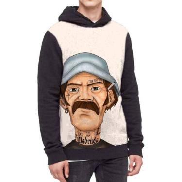 Imagem de Moletom Com Capuz Madruga Full Print Chaves Ref:752 - smoke, Preto, GG
