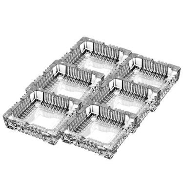 Imagem de Kit 6 Cinzeiro Vidro Quadrado Bar Restaurante Casa Decorativo Design M